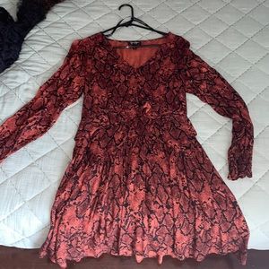 Jessica Simpson snake print dress, with small ruffle at waist band.